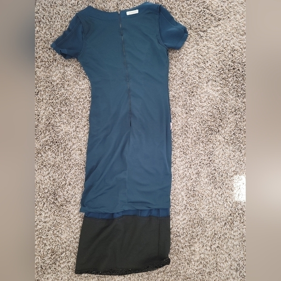 La Chocolê Bodycon Beaded Sequence Blue Midi Dress - Picture 12 of 16